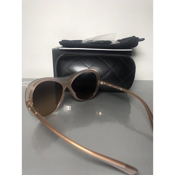 CHANEL Sunglasses Oversized Oval Style 5389 Light Brown Fall Sunnies - Picture 10 of 16